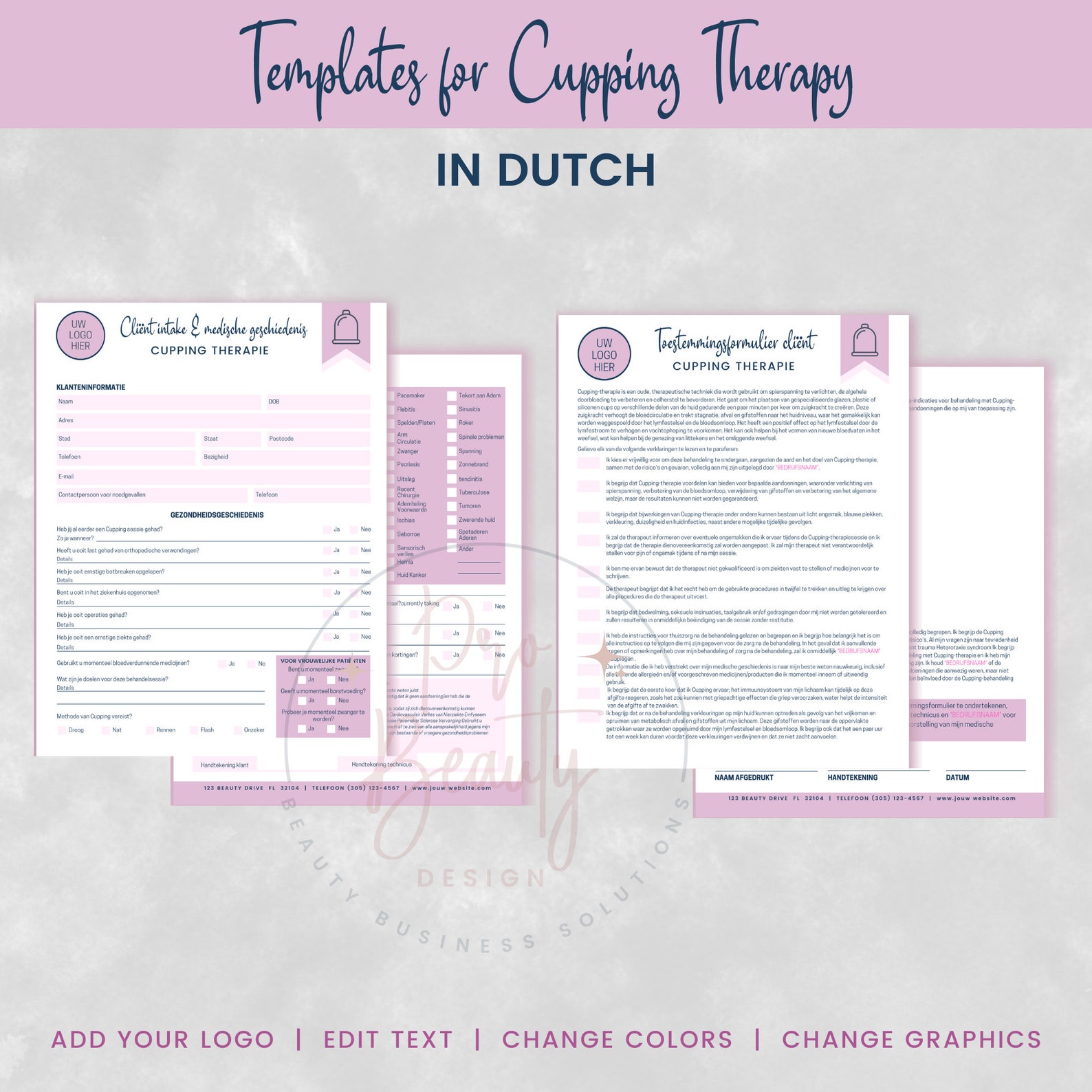 Triangle Cupping Form DUTCH Cupping Therapy Business Form Templates, Editable Vacuum Therapy ...