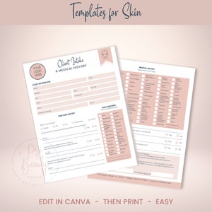 Editable Esthetician Business Forms Starter Pack Templates - Etsy