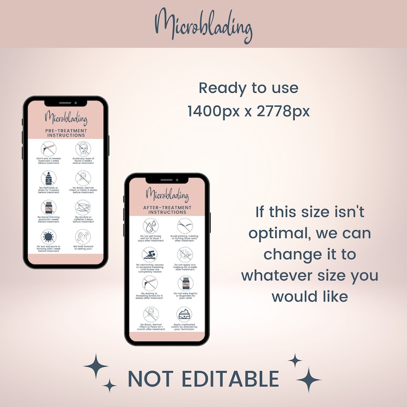Microblading Precare Microblading Precare and Aftercare, Textable Digital Microblading Cards ...