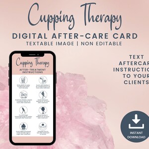 Digital Cupping Therapy Aftercare Card, Textable Massage Therapy Cards for Estheticians, Instant Download JPG Image, SKU CTDT2