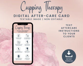 Digital Cupping Therapy Aftercare Card, Textable Massage Therapy Cards for Estheticians, Instant Download JPG Image, SKU CTDT2