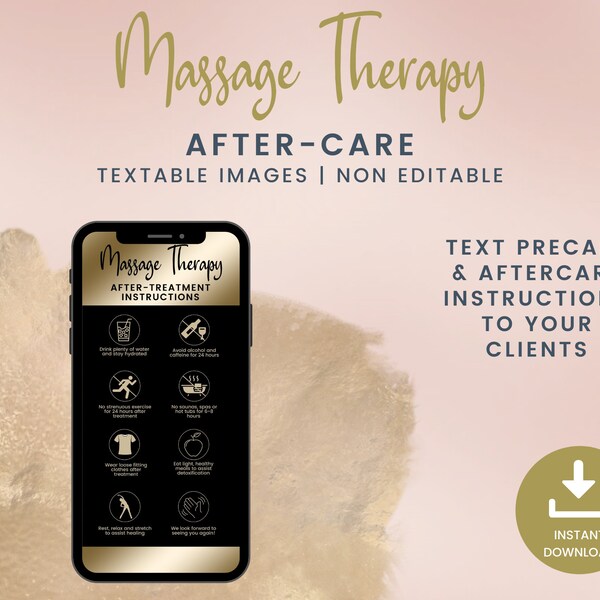 Massage Aftercare Template Etsy