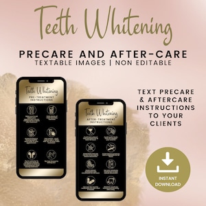 Cartes textuelles de blanchiment des dents avant et après les soins, cartes numériques de blanchiment des dents pour esthéticienne, téléchargement immédiat JPG, SKU TWDT3