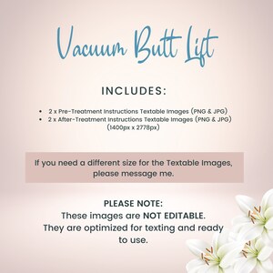 Vacuum Butt Lift Precare and Aftercare, Textable Digital Vacuum Therapy Cards for Estheticians, BBL Cupping Phone Aftercare Card, SKU VBLDT1 image 5