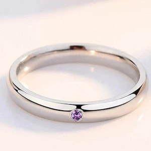 Handmade Anime Inspired Ring: Silver with Amethyst Stone
