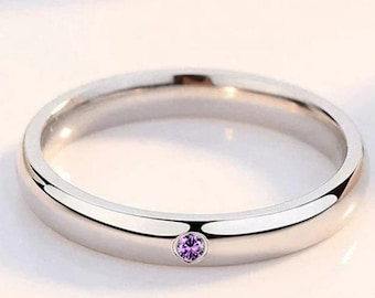 Handmade Anime Inspired Ring: Silver with Amethyst Stone