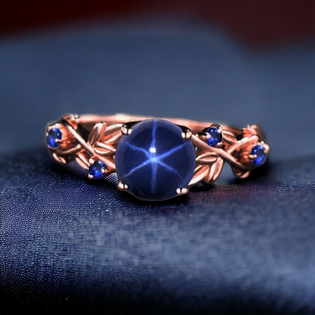 Sapphire Star Necklace ~ Rose Gold