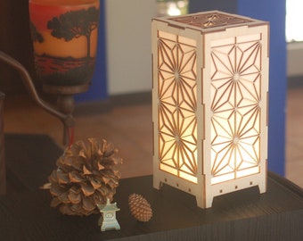 Asanoha zeshoekig blad | Sfeervolle Shoji-lamp