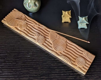 Zen Waves and Ripples | Wooden Incense Holder | Zelda Tears of the Kingdom Incense Burner