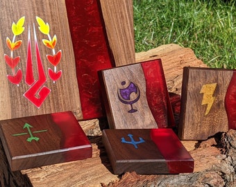 Hades: River Styx | Engraved Resin Charcuterie Board and Coaster Set
