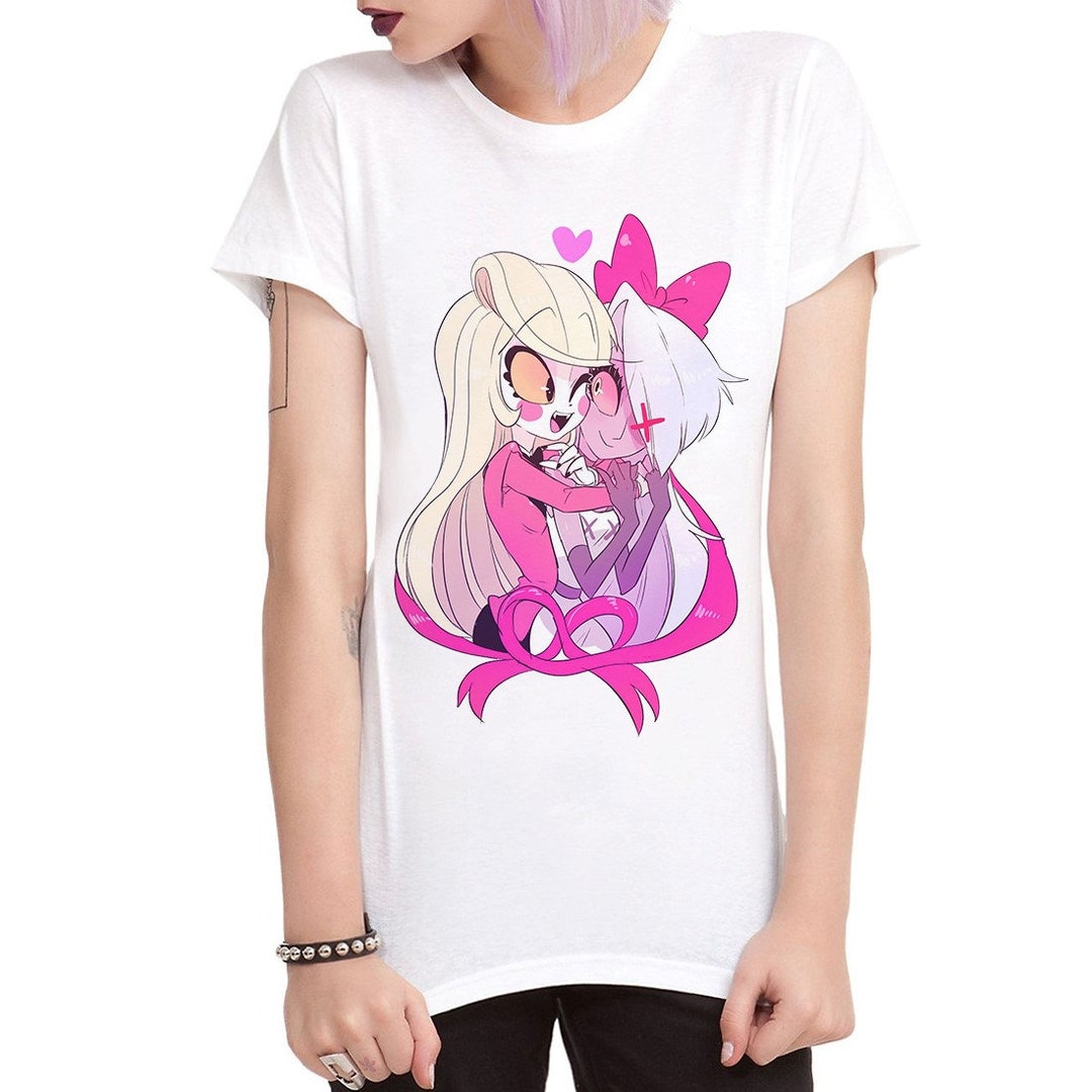 Hazbin Hotel Charlie and Vaggie T-shirt / 100% Cotton Tee Hazbin Hotel Charlie and Vaggie T-shirt / 100% Cotton Tee