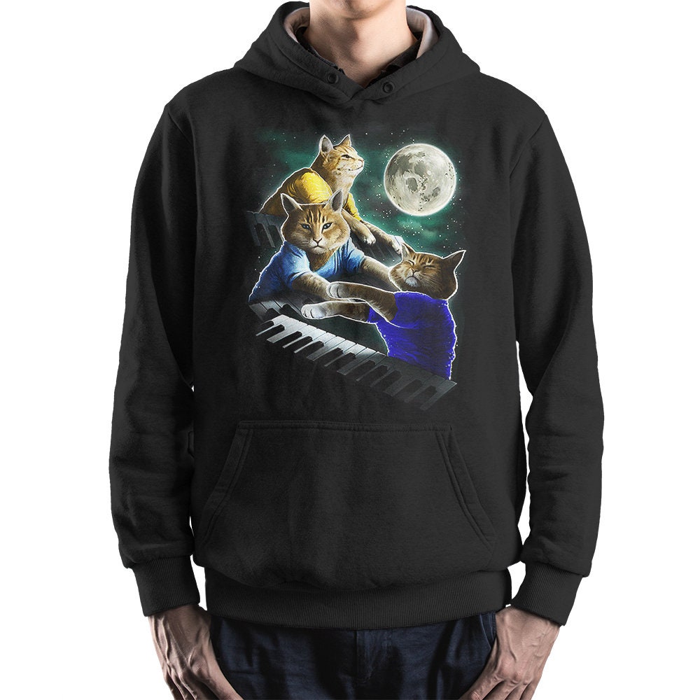 Keyboard Cats in Space Funny Hoodie and Sweatshirt Unisex Sizes