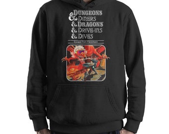 Dungeons and Diners and Dragons Hoodie, Funny DnD Sweatshirt (yw-343)