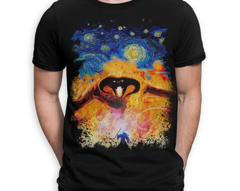 T-shirt Balrog Nuit étoilée / T-shirt Le Seigneur des anneaux / Toutes les tailles pour hommes et femmes (MUV-124880)