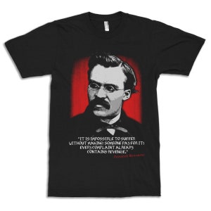 Friedrich Nietzsche Quote T-Shirt / 100% Cotton Tee / Men&#39;s Women&#39;s All Sizes (NIT-338451)