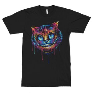 Cheshire Cat Original Art T-Shirt / Alice In Wonderland 100% Cotton Tee / Men's Women's All Sizes (CHE_257843)