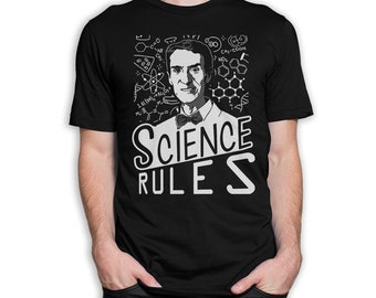 Bill Nye Science Rules T-Shirt / 100% Cotton Tee / Men's Women's All Sizes (yw-164)