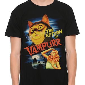 The Return of the Vampurr Funny T-Shirt / Dracula Cat Shirt / Men's Women's All Sizes (yw-143)