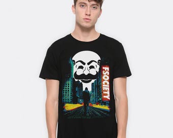 Mr. Robot Fsociety T-Shirt / 100% Cotton Tee / Men&#39;s Women&#39;s All Sizes (yw-292)
