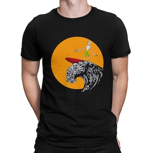 Camiseta de surf de Jack Skellington / Camiseta de Pesadilla antes de Navidad / Camiseta para hombre y mujer en todos los tamaños (yw-234)