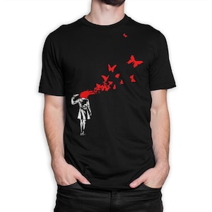 Banksy Suicide Girl T-Shirt / 100% Cotton Tee / Men&#39;s Women&#39;s All Sizes (yw-128)