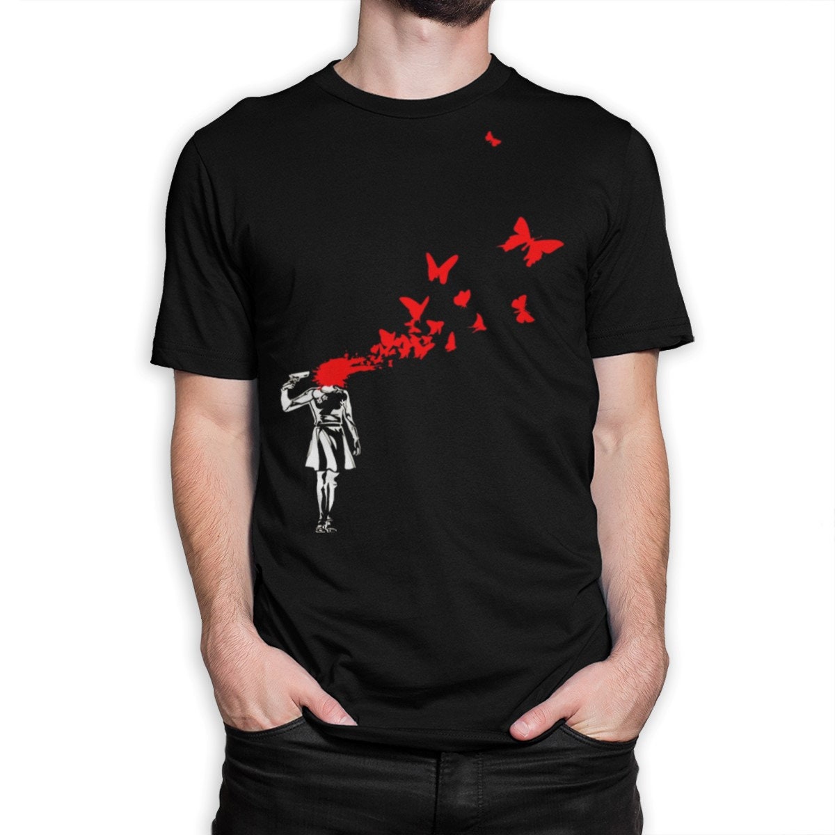 Banksy Suicide Girl Art T shirt 100 Cotton Tee Men s Women s