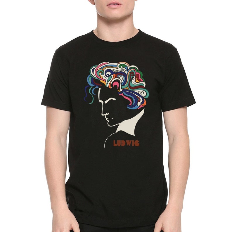 Ludwig van Beethoven-kunst-T-shirt / 100% katoenen T-shirt / heren, dames alle maten (yw-125) afbeelding 1