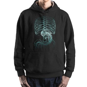 Alien Xenomorph X-Ray Hoodie and Sweatshirt / Unisex Sizes (wr-207)