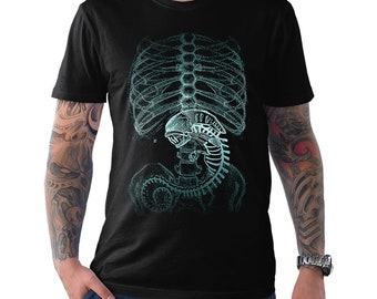 Alien X-Ray T-Shirt / Xenomorph Anatomy 100% Cotton Tee / Men's Women's All Sizes (wr-207)