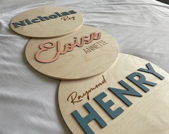 Custom Wooden Name Sign, Personalized Family Plaque, Nursery Decor, Kids Room Sign, 6-Inch 12-Inch Wall Art