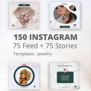 150 Jewelry Instagram Templates for Canvas Feed and Stories for Jewelery Shops