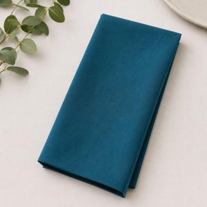 Servilletas de algodón azul verdoso para cena, mantelería suave y reutilizable de estilo rústico.