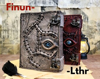 Leather Book of Shadows | Handmade Spell Journal, Blank Sketchbook