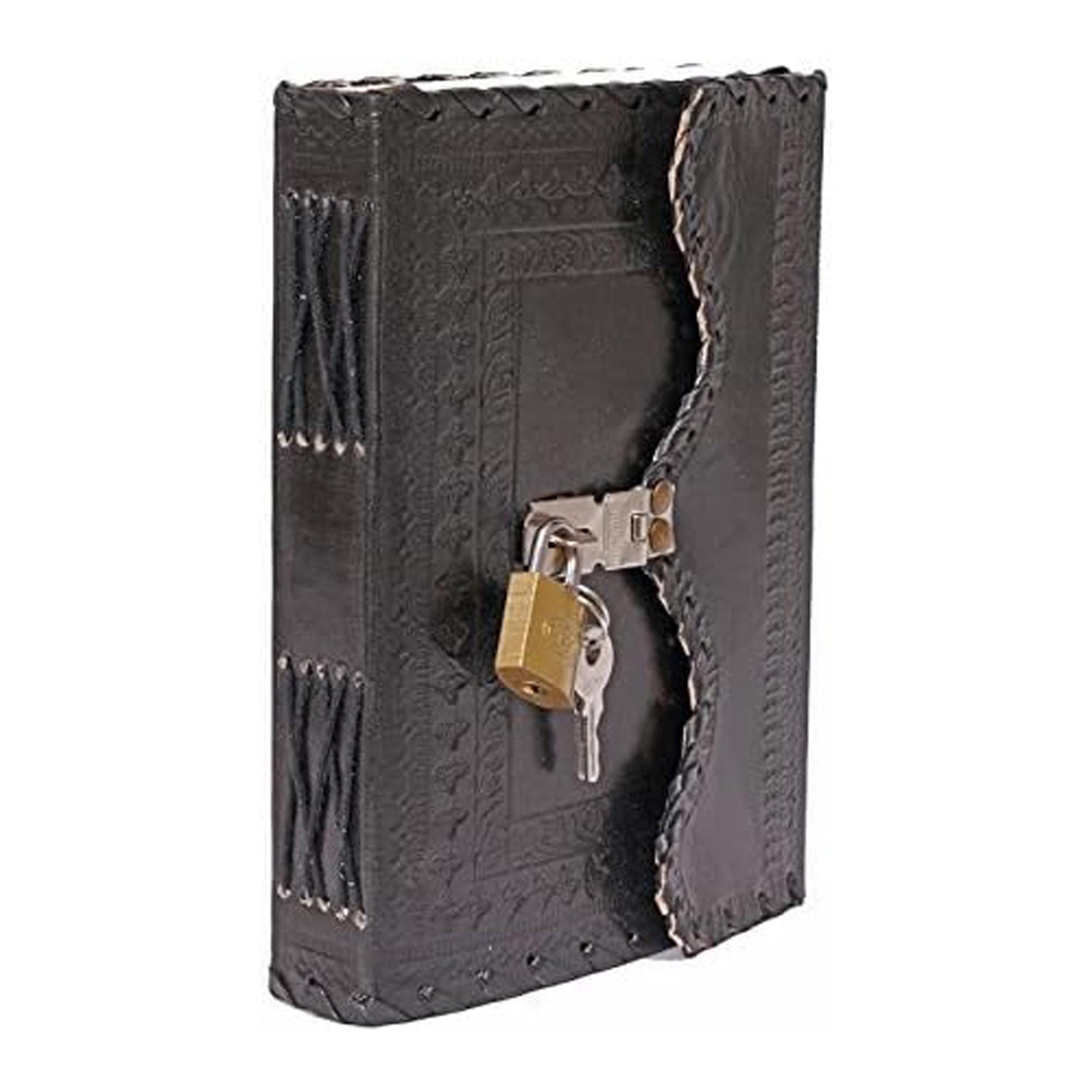 Handmade Leather Journal: Secure Lock & Key, 200 Unlined Pages - Etsy