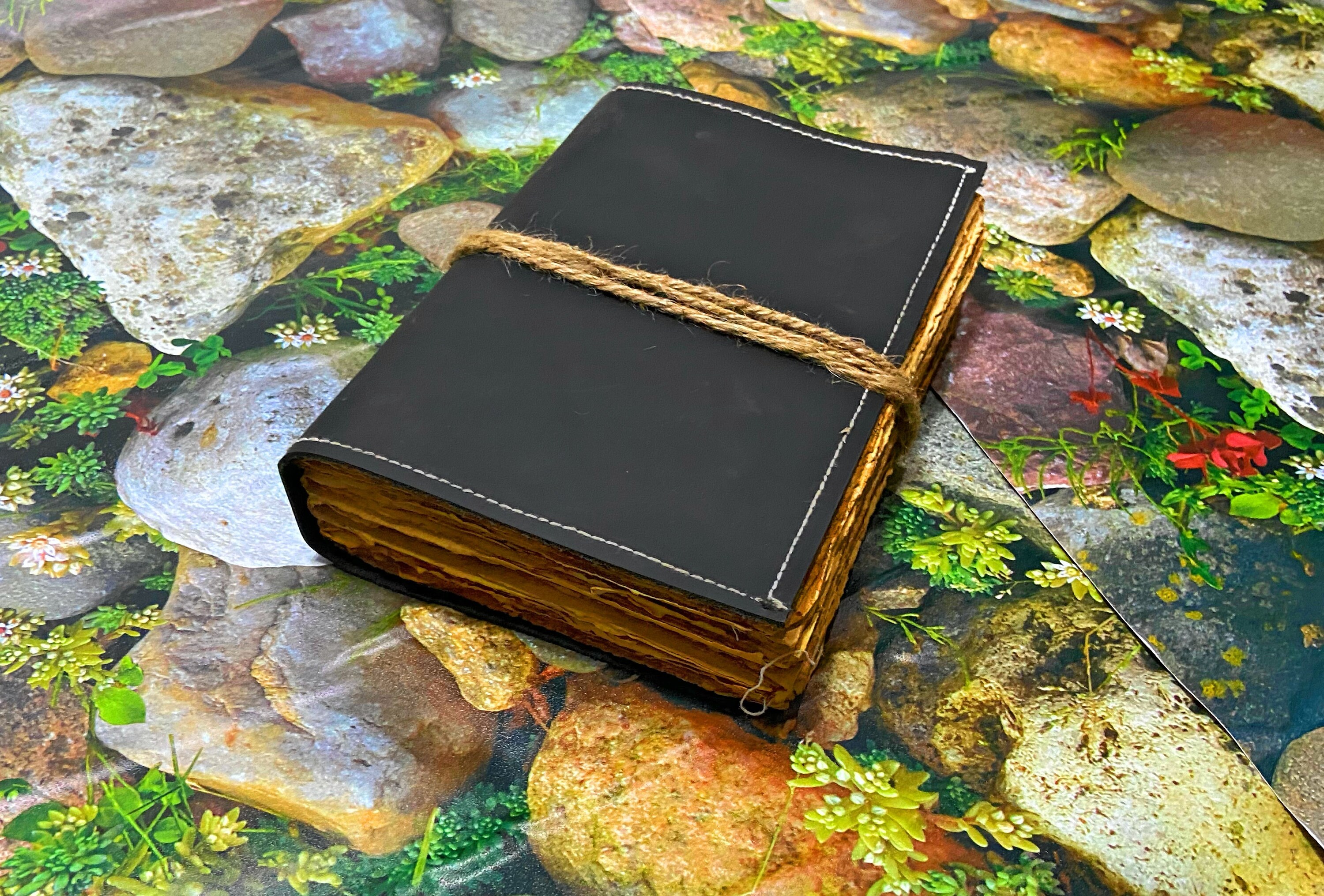 Handmade Leatherbound Journal: Antique Deckle Edge Paper - Israel