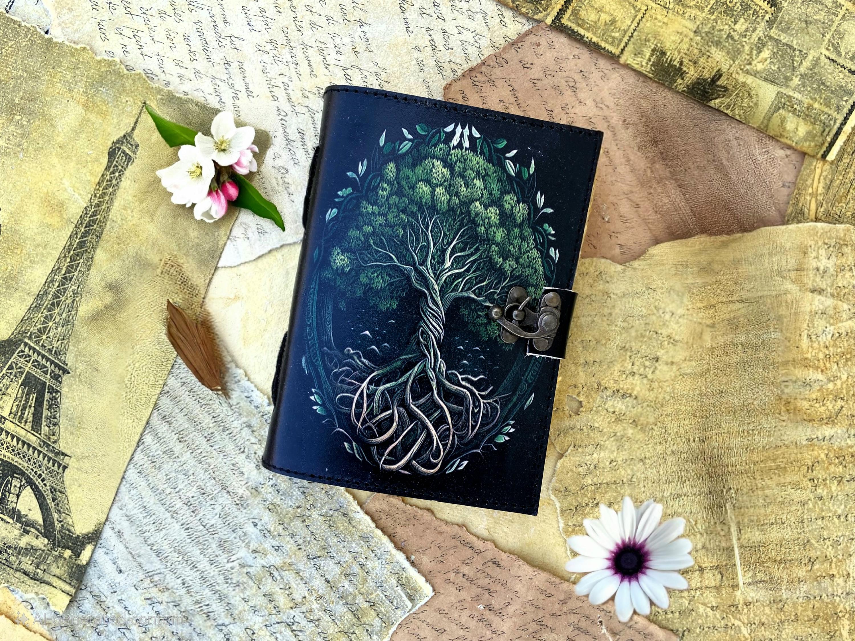 Handmade Tree of Life Leather Journal: Deckle Edge Guest Book - Etsy