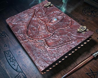 Handmade Gothic Leather Folder | Dark Academia Portfolio | Fantasy Document Holder | Occult Office Organizer