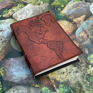 Reisdagboek wereldkaart | Reiscadeau | Kerstcadeau | Schetsboek voor reizigers | Dagboek voor avonturiers | Notitieboek wereldkaart | Reisboek