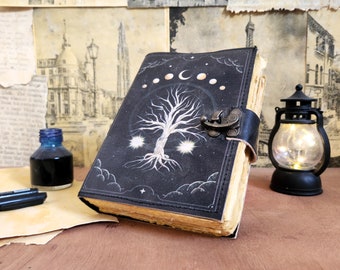 Tree Leather Journal: Deckle Edge Paper, C-Lock Sketchbook