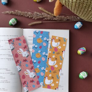 Printable Bookmarks, Easter Bookmarks, Bunny, Eggs, Digital, Printable, Books, Digital Art, Illustration, Reading, Stationary, Bookmark set