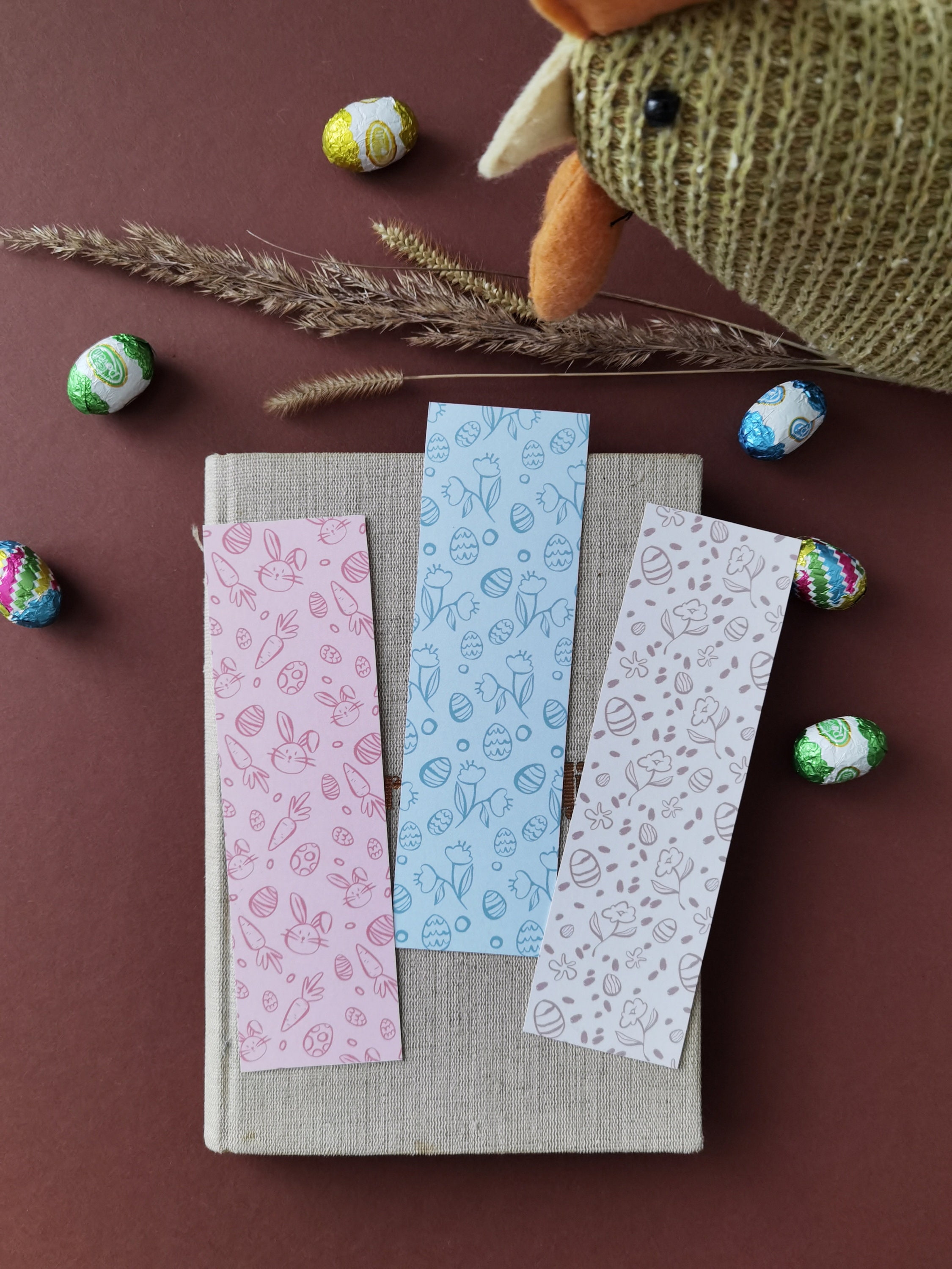 Printable Bookmarks, Easter Bookmarks, Bunny, Eggs, Digital, Printable ...