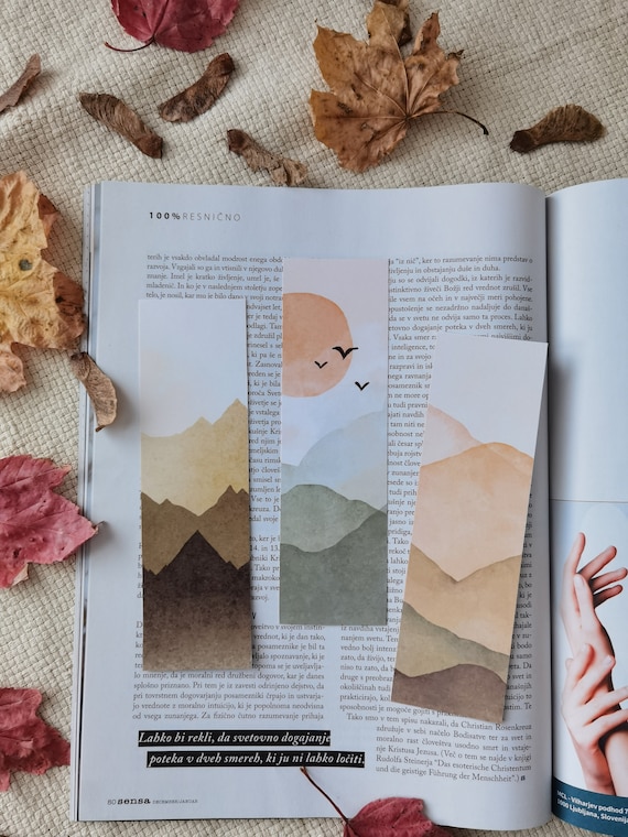 printable bookmarks nature art download digital product etsy