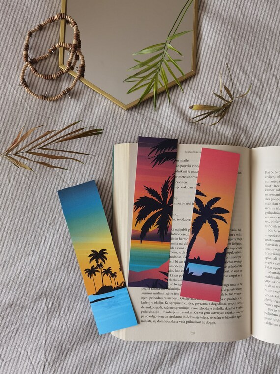 printable bookmarks summer tropical nature download etsy