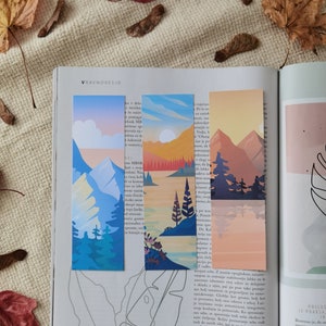 Printable Bookmarks, Nature Art, Download, Digital Product, PDF, Books, Digital Art, Illustration, Reading, Stationary, Bookmark set image 1