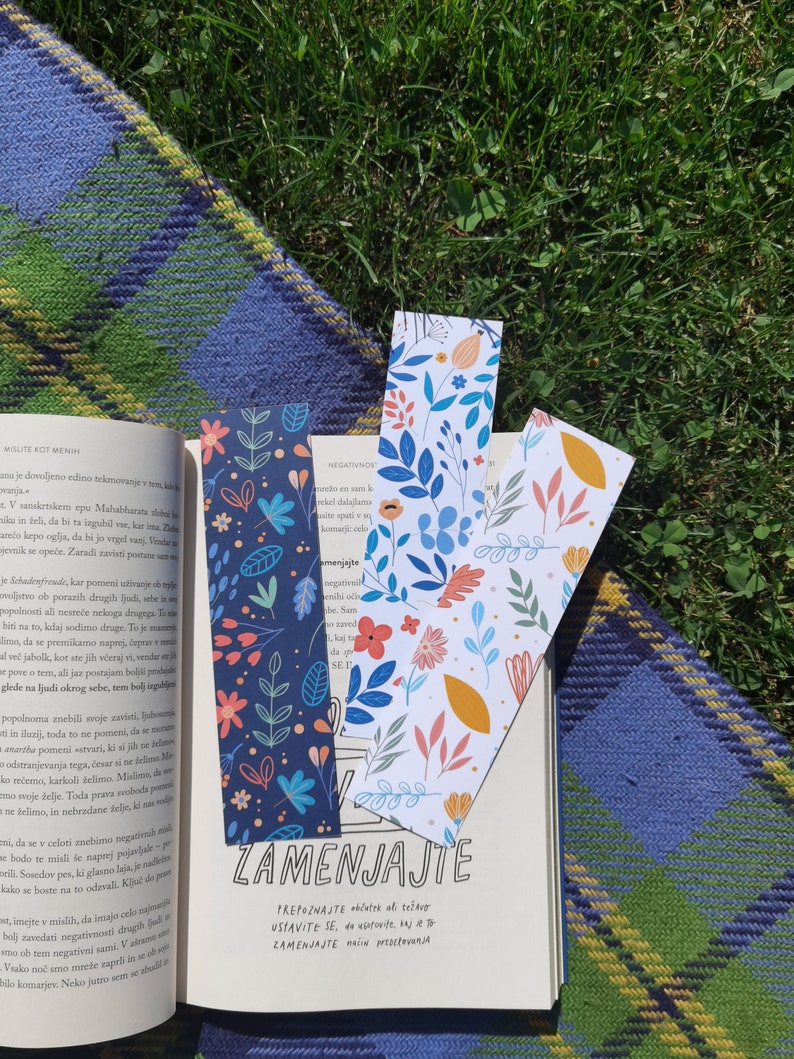 Printable Bookmarks, Floral, Download, Digital Product, PDF, Books ...