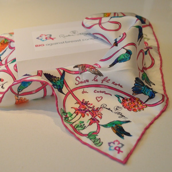 Hummingbird Pocket Square - BIG contre le cancer du sein