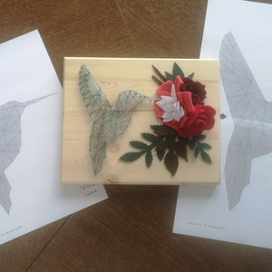 Simple Printable String Art Hummingbird Template, Instant Download ...