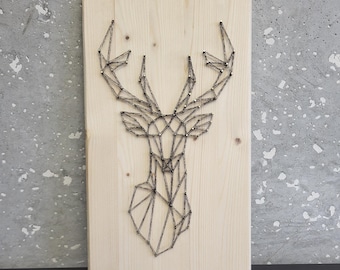 Simple Printable String Art Deer Template, Instant Download, Deer Layout, Printable, DIY String Art, Pattern