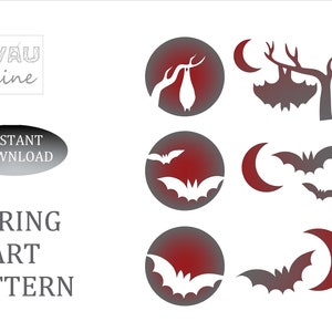Simple Printable String Art Bats Template, Instant Download, Bat Layout, Printable, DIY String Art, Pattern