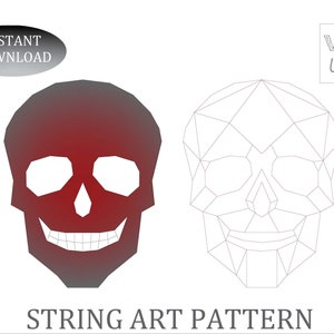Simple Printable String Art Skull Template, Instant Download, Skull Layout, Printable, DIY String Art, Pattern